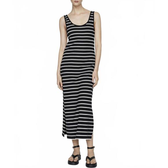 Mango 100% Cotton Cut-Out Striped Dress Size 4 / Small - Picture 1 of 7